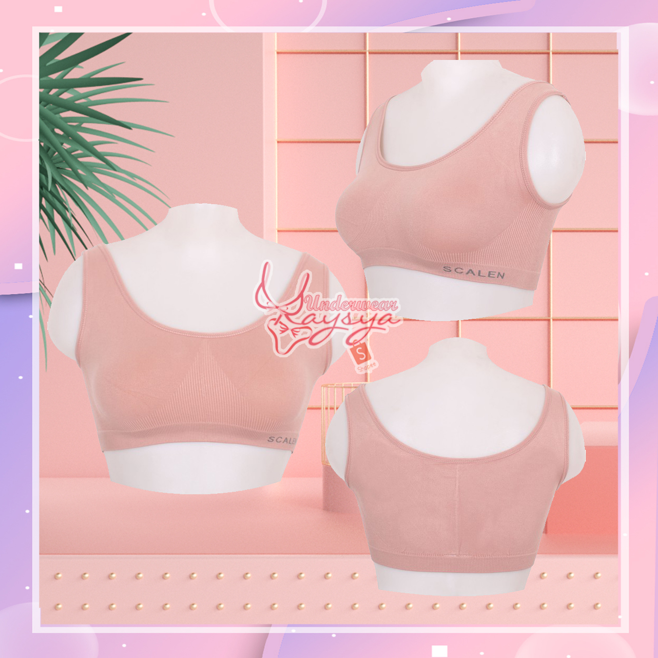 Miniset Merek Scalen 2698|Pakaian Dalam Anak Cewe ABG|Miniset Rajut|Tanpa Busa