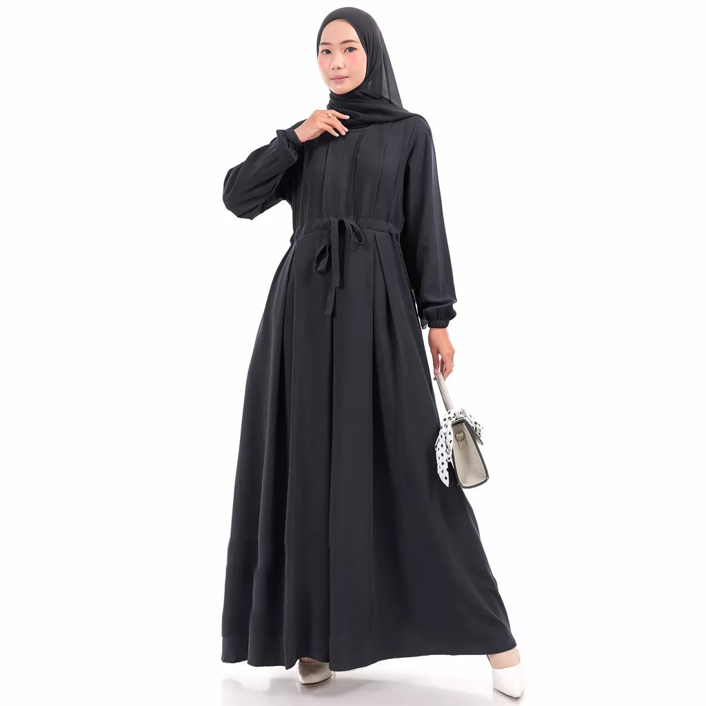 Melia Dress Gamis Polos Crinkle Airflow Gamis Busui