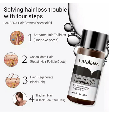 LANBENA HAIR GROWTH ESSENTIAL OIL / SERUM PENUMBUH RAMBUT BOTAK &amp; MENCEGAH