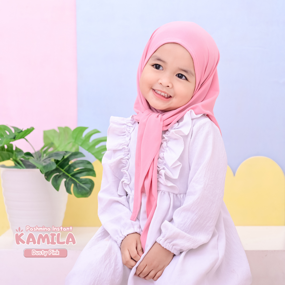 Nauree - Pashmina Instant Kamila Kerudung Untuk Anak Perempuan Umur 1 2 3 4 5 6 7 8 9 Tahun Jilbab Bahan Jersey Ity Premium Lucu Motif Menawan Trendi Lembut Nyaman Modis Stylish Praktis Hijab Inner Ringan Adem Menggemaskan