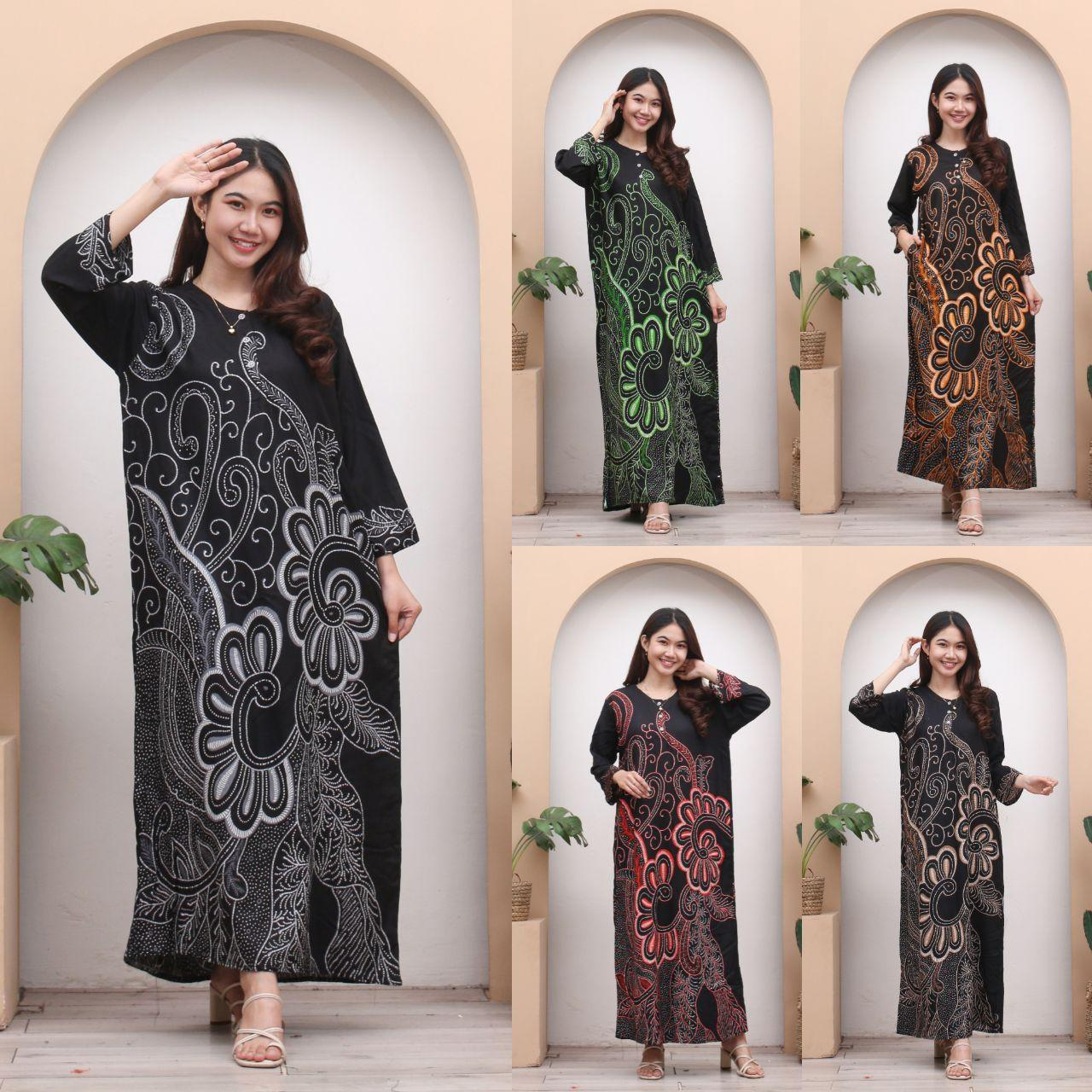 Longdress Batik NATASHA daster santai busui Daster cantik daster kancing depan