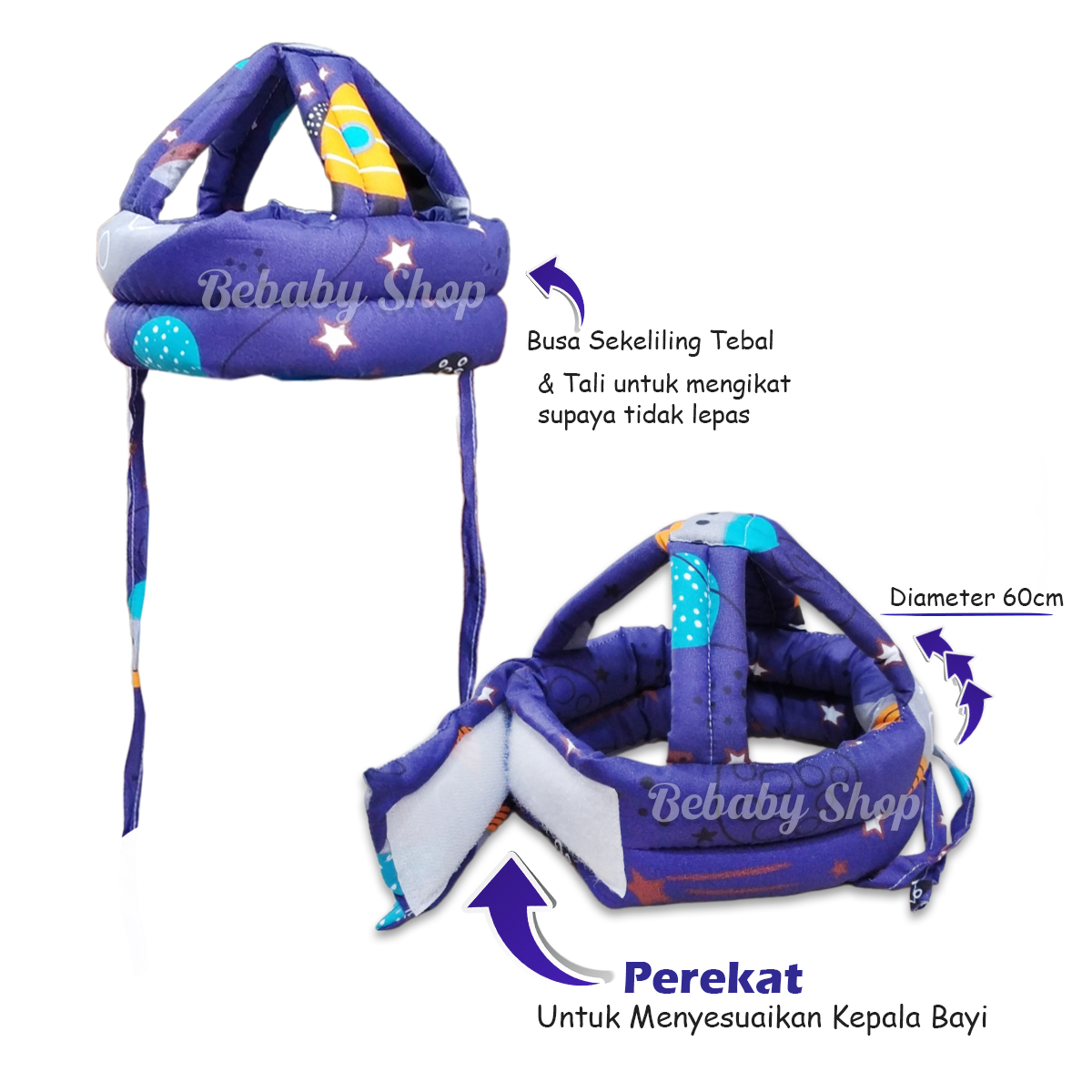 Paket Helm Pelindung Kepala Plus Pelindung Lutut Bayi Random Boy &amp; Girl