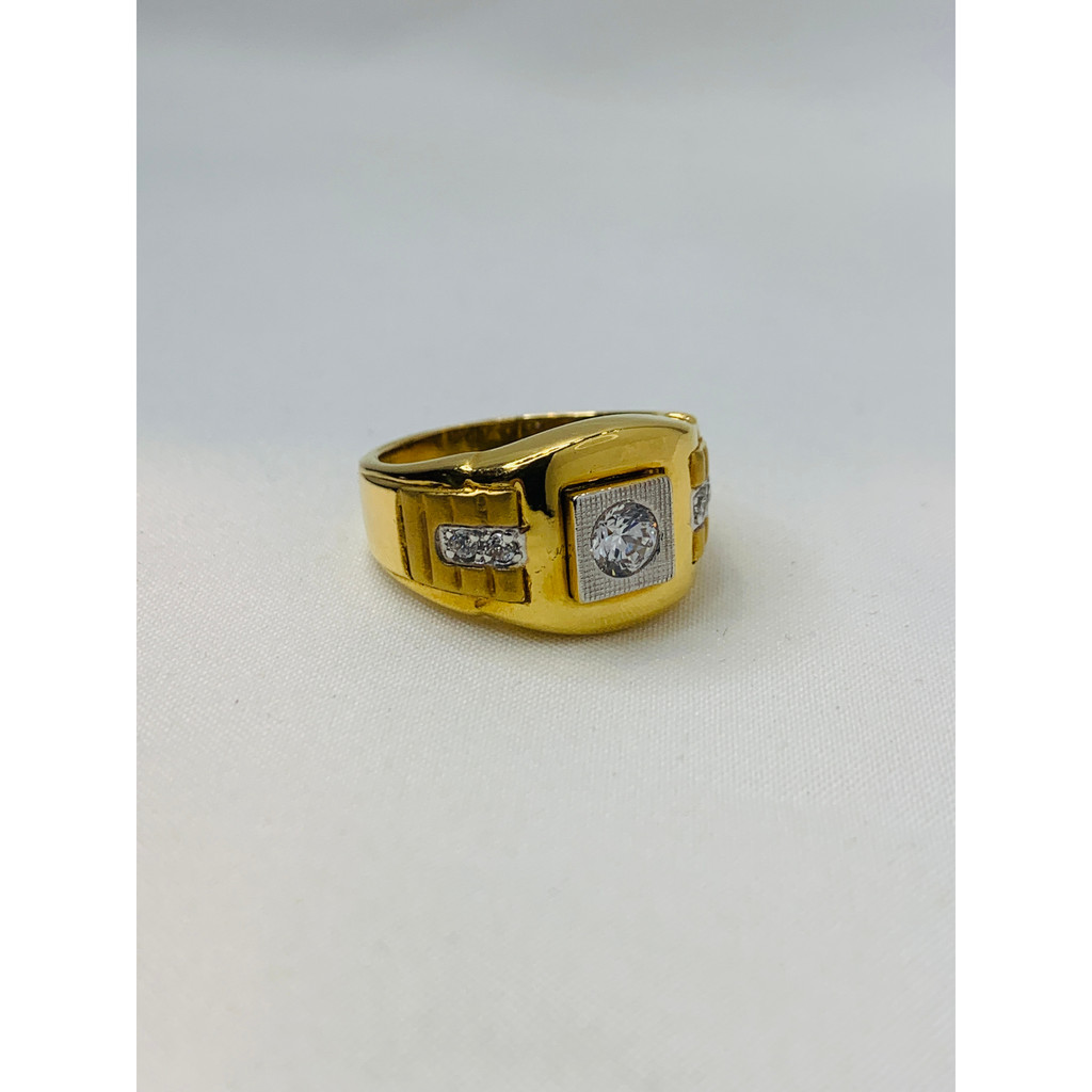 Cincin Cowok Emas Asli Korea Kadar 75% 750 Kuning IMPORT