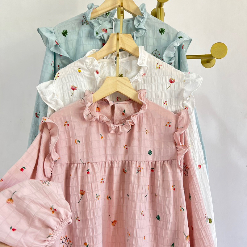 AUDRY BLOUSE MOTIF PREMIUM KOREAN LOOK By DHEVIA ID