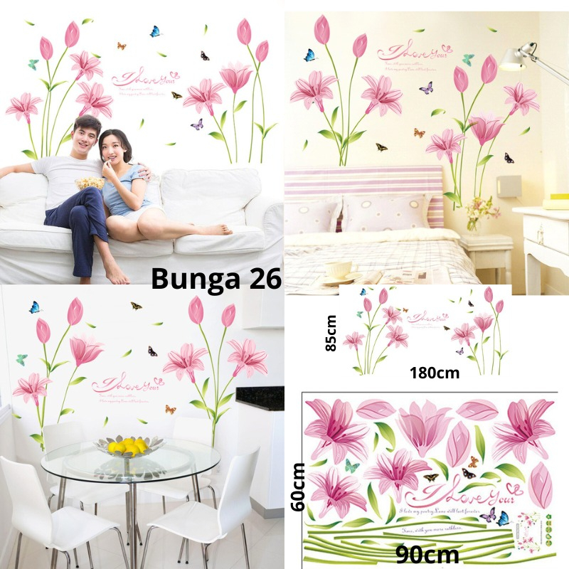 WALL STICKER STIKER SETIKER SETICKER DINDING BUNGA WALLSTICKER WALLSTIKER DINDING TEMPELAN POT BUNGA SAKURA PINK PEONY RUMPUT TERATAI MERAK DEKORASI TEMBOK DECOR DEKOR RUMAH RUANG TAMU MAKAN KELUARGA WALSTICKER WALSTIKER WALLPAPER WALPAPER BUNGA IMLEK