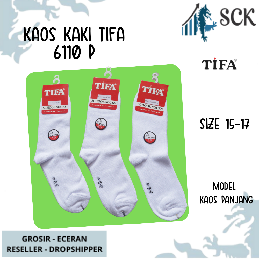Kaos Kaki Sekolah TIFA 6110 Polos Putih / Kaus Kaki Halus