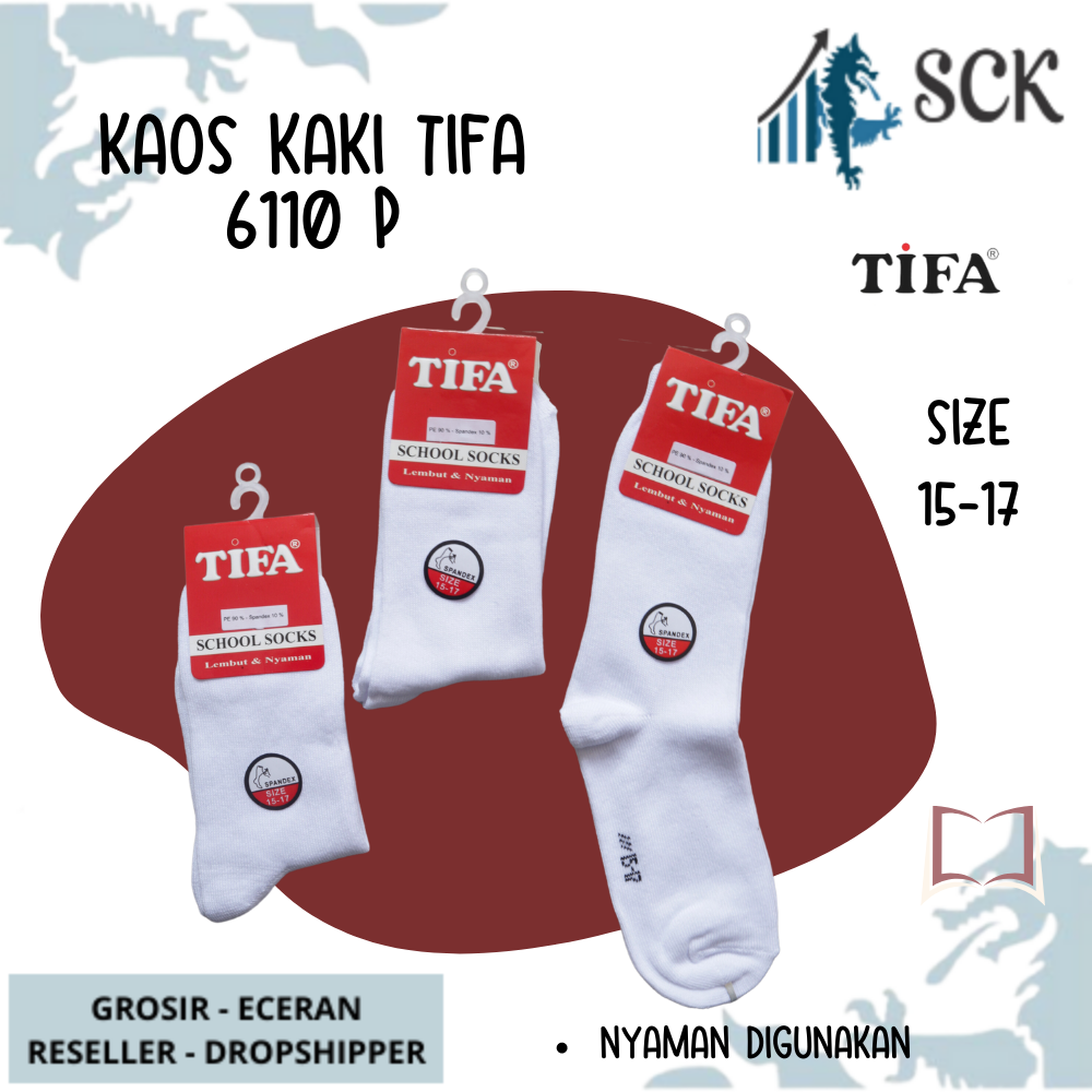 Kaos Kaki Sekolah TIFA 6110 Polos Putih / Kaus Kaki Halus