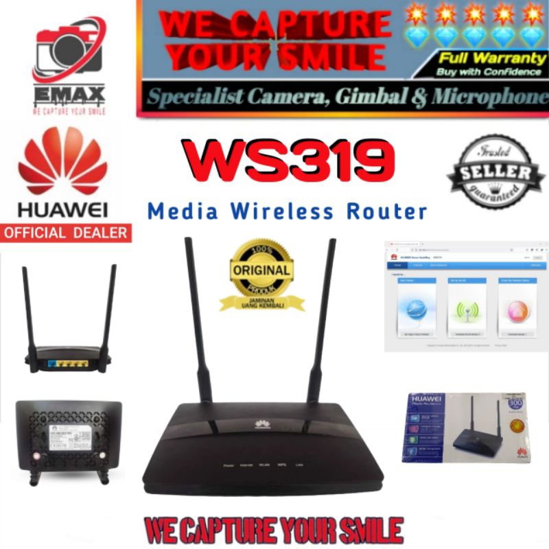 HUAWEI WS319 Wireless Media Router WiFi Wireless Modem Access Point 300Mbps WPS Firewall VPN Proxy S