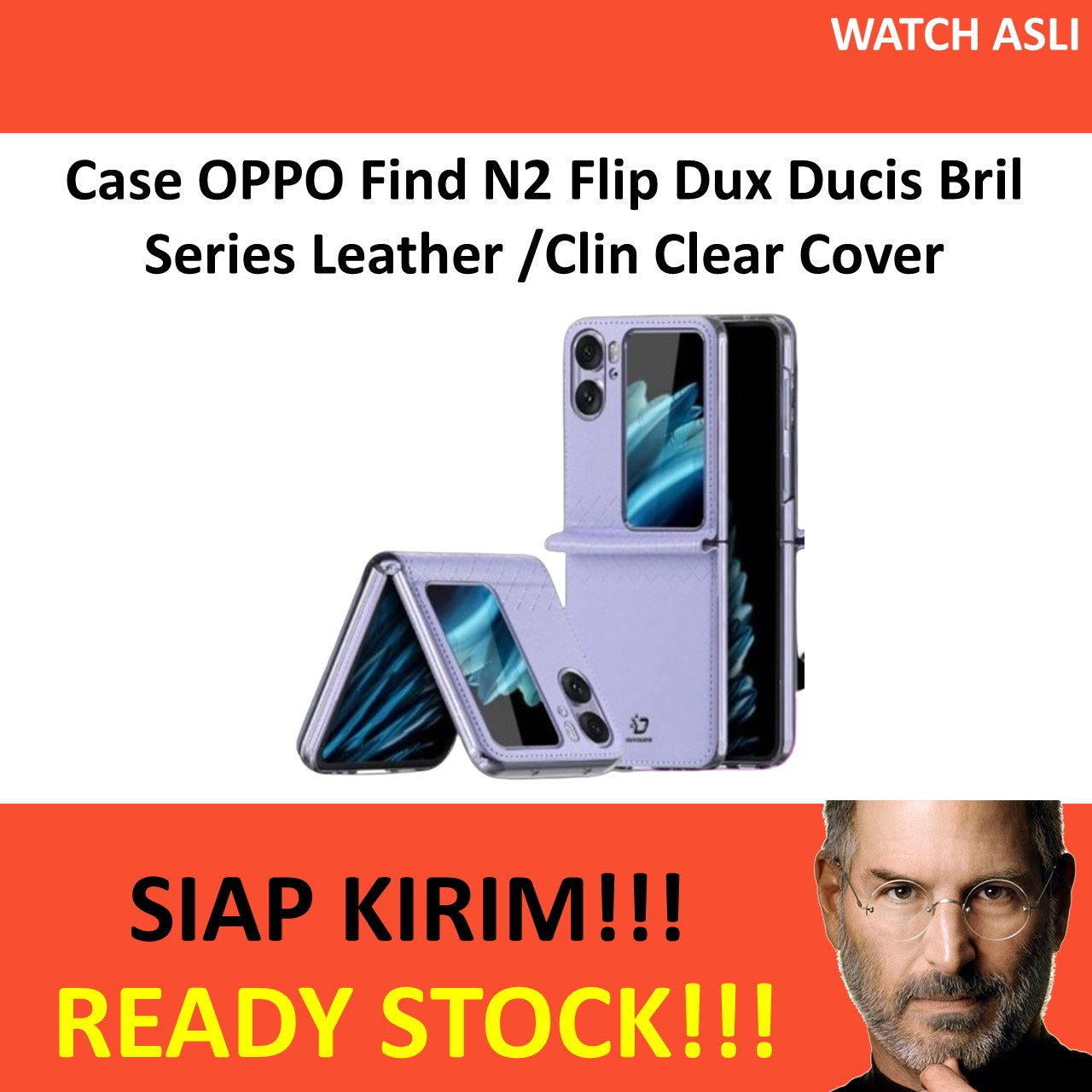 Case OPPO Find N2 Flip Dux Ducis Bril Series Leather /Clin Clear Cover