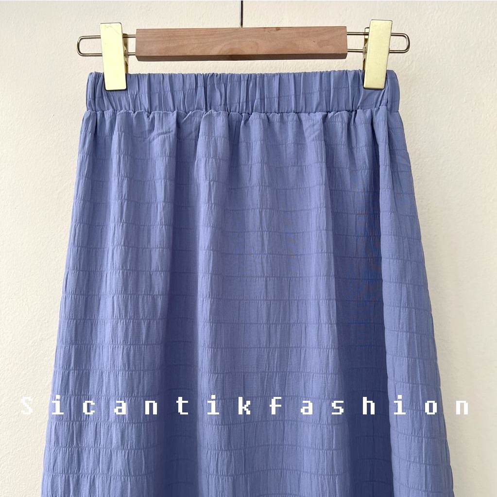 Skirt Panjang Cewek Korean / Rok Wanita Cotton Crinkle