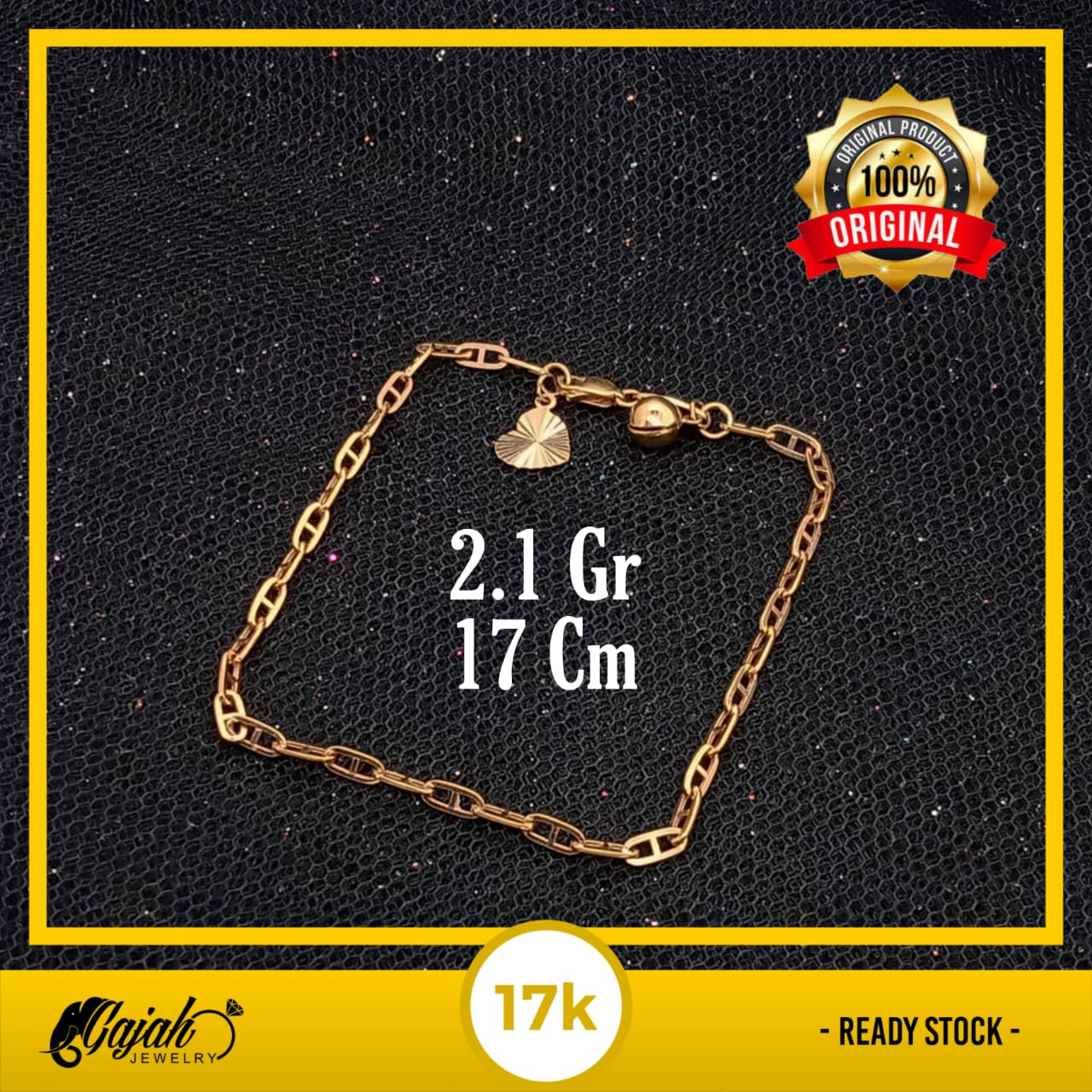 Gelang Emas 17K - 2.1 Gr Kadar 750 - 5077