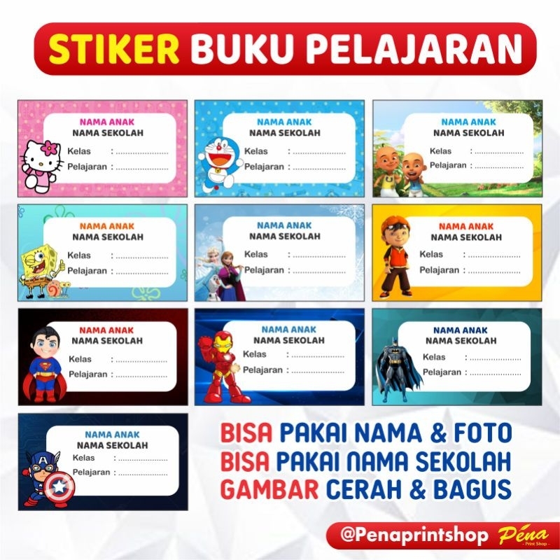 

(20 Pcs) Stiker Label Buku Mata Pelajaran / Stiker Buku Pelajaran / Tempelan Stiker Buku Tahan Air