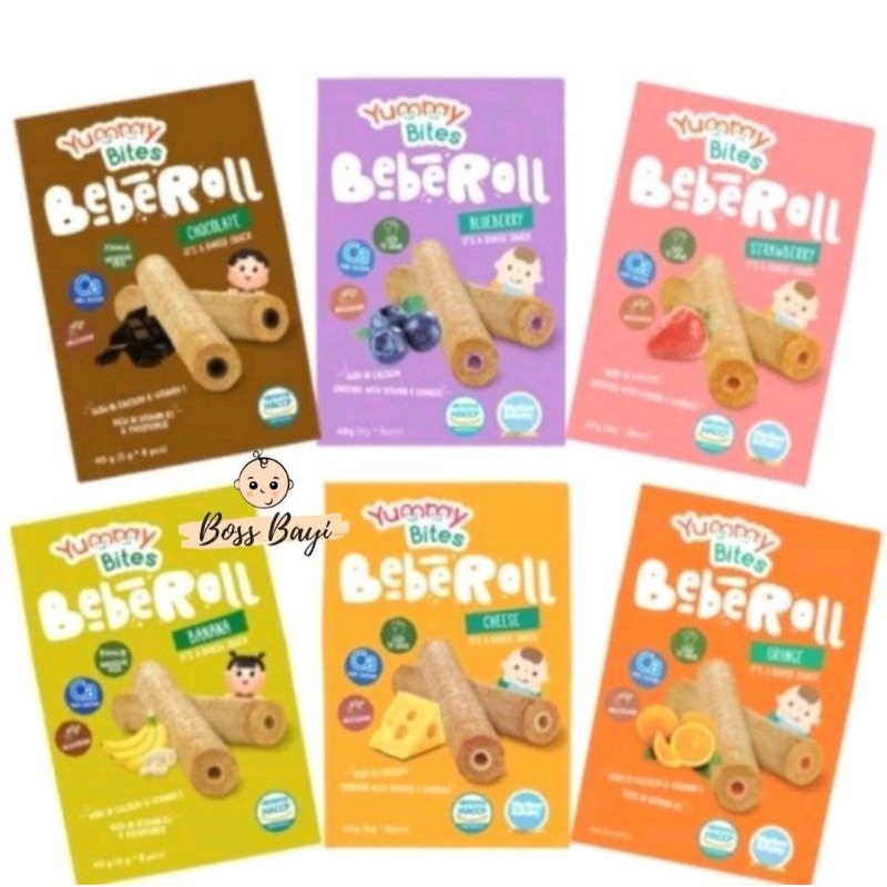 YUMMY BITES -  Rice Crackers 25gr | 50gr / Snack Cemilan Bayi 6m+ | Bebe Roll 40gr untuk 9m+