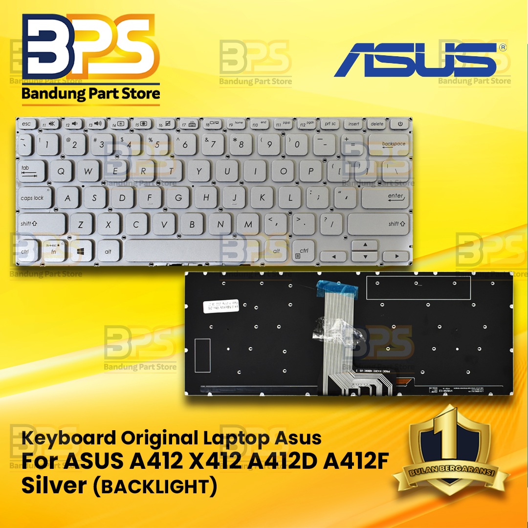 Keyboard Original Laptop Asus For ASUS A412 A412F Backlight (Silver)