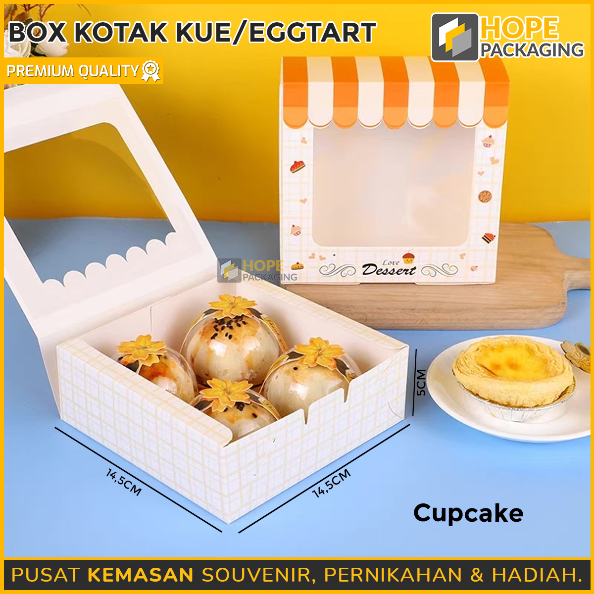 [ISI 3 PCS] Box Kotak Cake Egg tart isi 4 sekat  - Kardus Eggtart - Box Pie