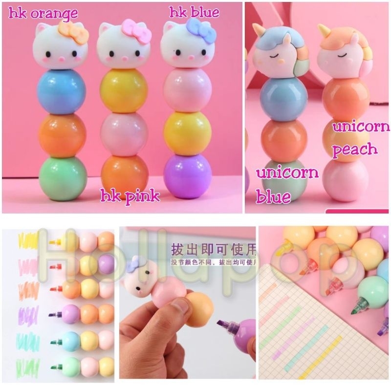 

Hop Stabillo bulat susun 3 Hello Kitty Unicorn