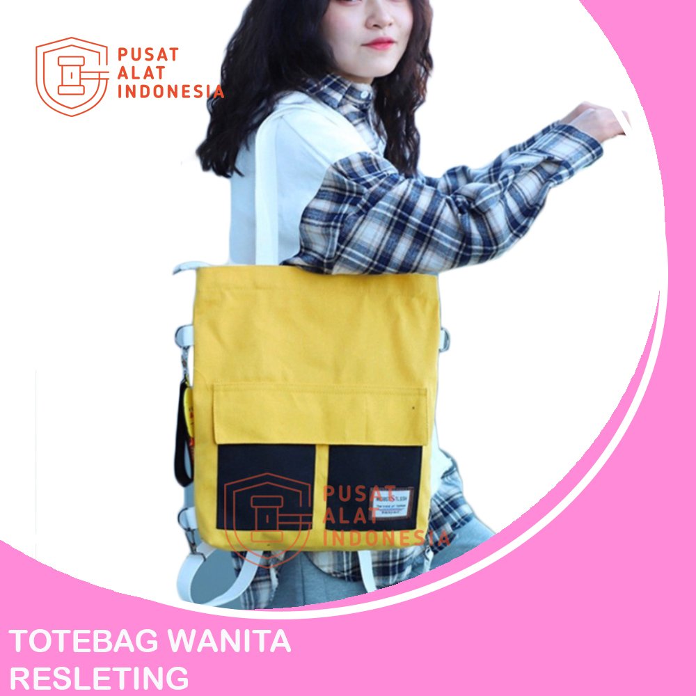 TAS TOTE BAG WANITA RESLETING POLOS SR229 TOTEBAG UKURAN BESAR