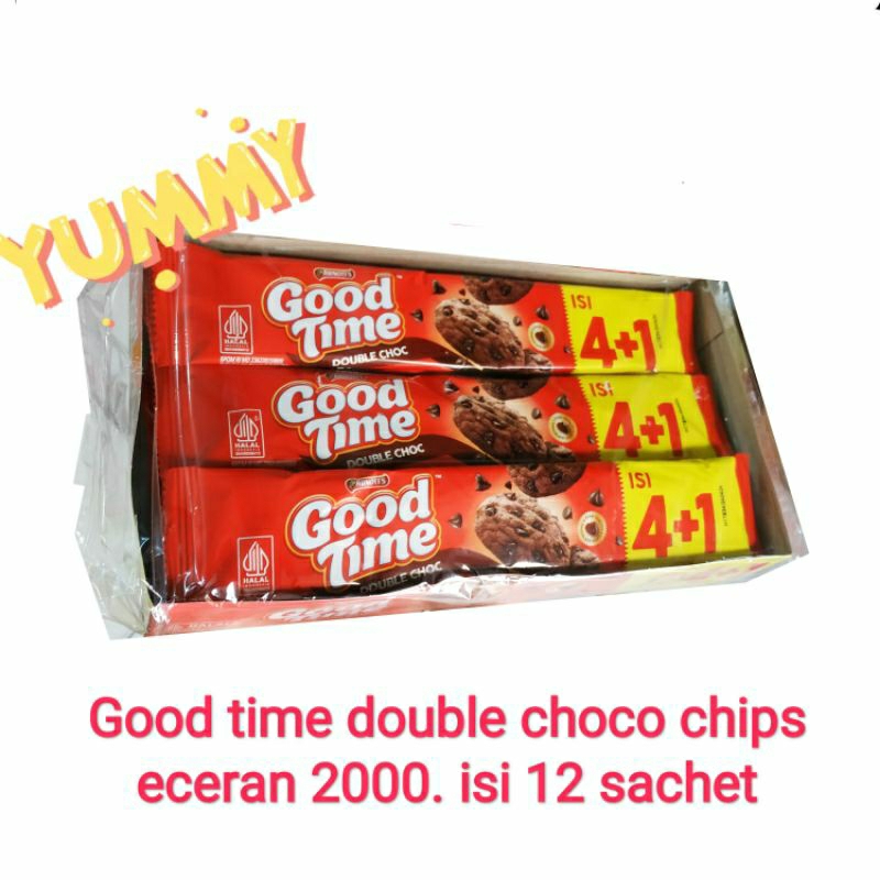 

goodtime double choco chips eceran 2000 | good time isi 12 sachet