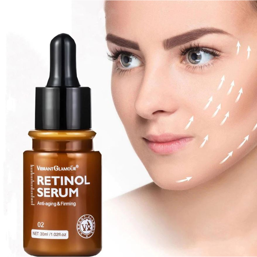 VIBRANT GLAMOUR Retinol Serum 30ml Anti-Aging Retinol Ganda Anti penuaan Memudarkan Garis Halus Mengencangkan Kulit