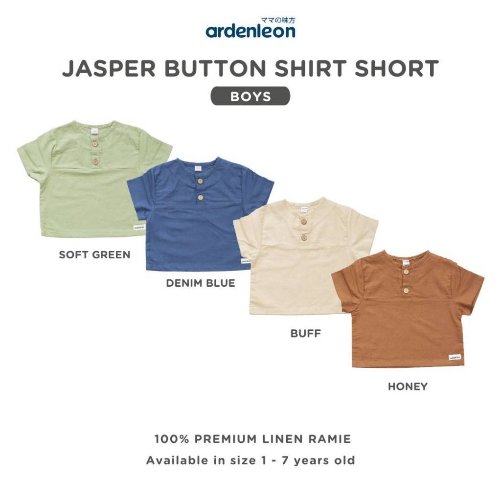 Kaos atasan anak Ardenleon Jasper Button / Kai Collar / Oliver Button Shirt