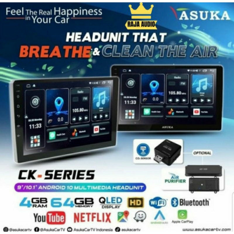 ASUKA CK-309 Premium Headunit 9"Inch Android Tape Audio Mobil CK309 - SCA Auto