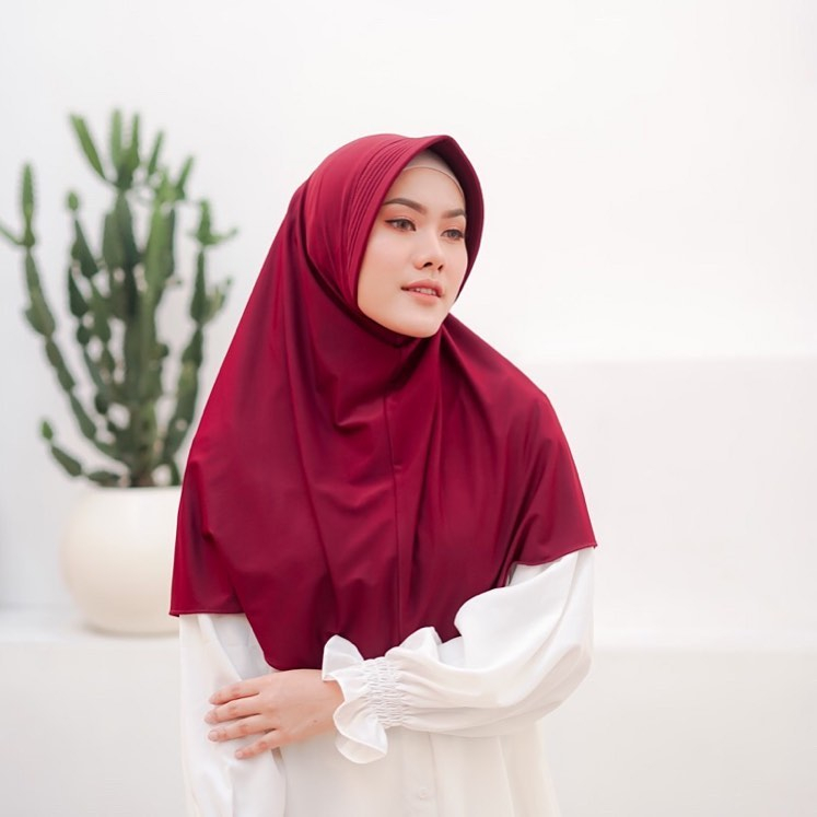 Hijab Bergo Oval L,XL Jilbab Instan Jersey Kerudung Polos Termurah NAYLA HIJA'B