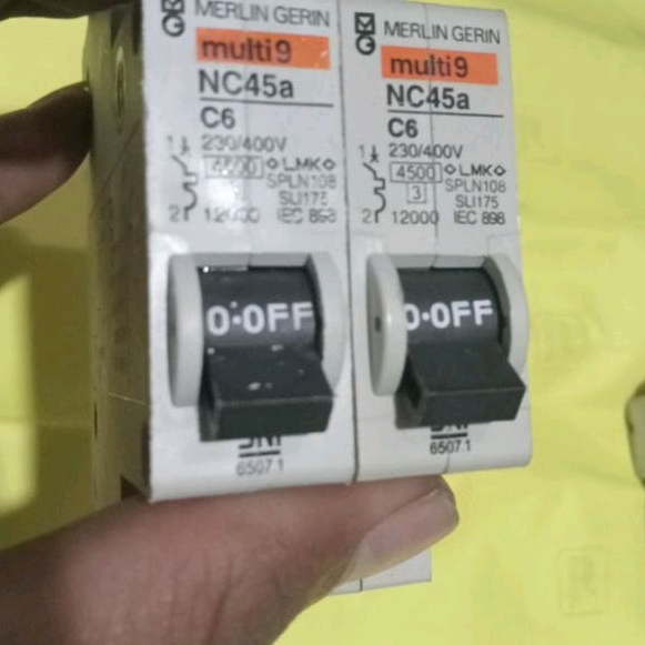 Mcb Merlin Gerin NC 45 1P 2A 4A 6A 10A