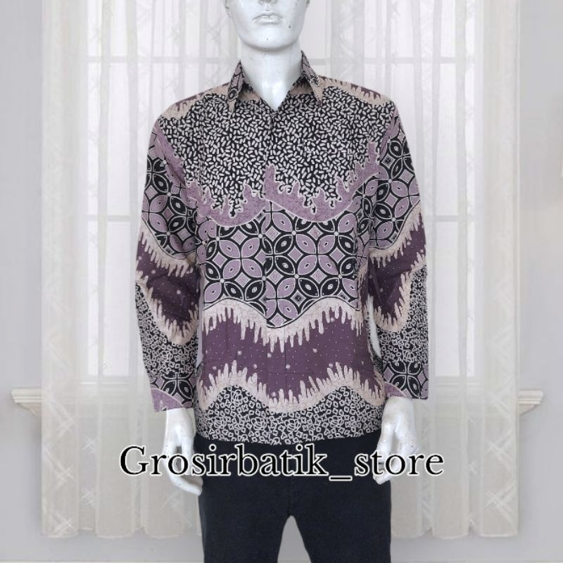 BAJU BATIK COUPLE AYAH DAN ANAK katun premium ungu lilac best seller