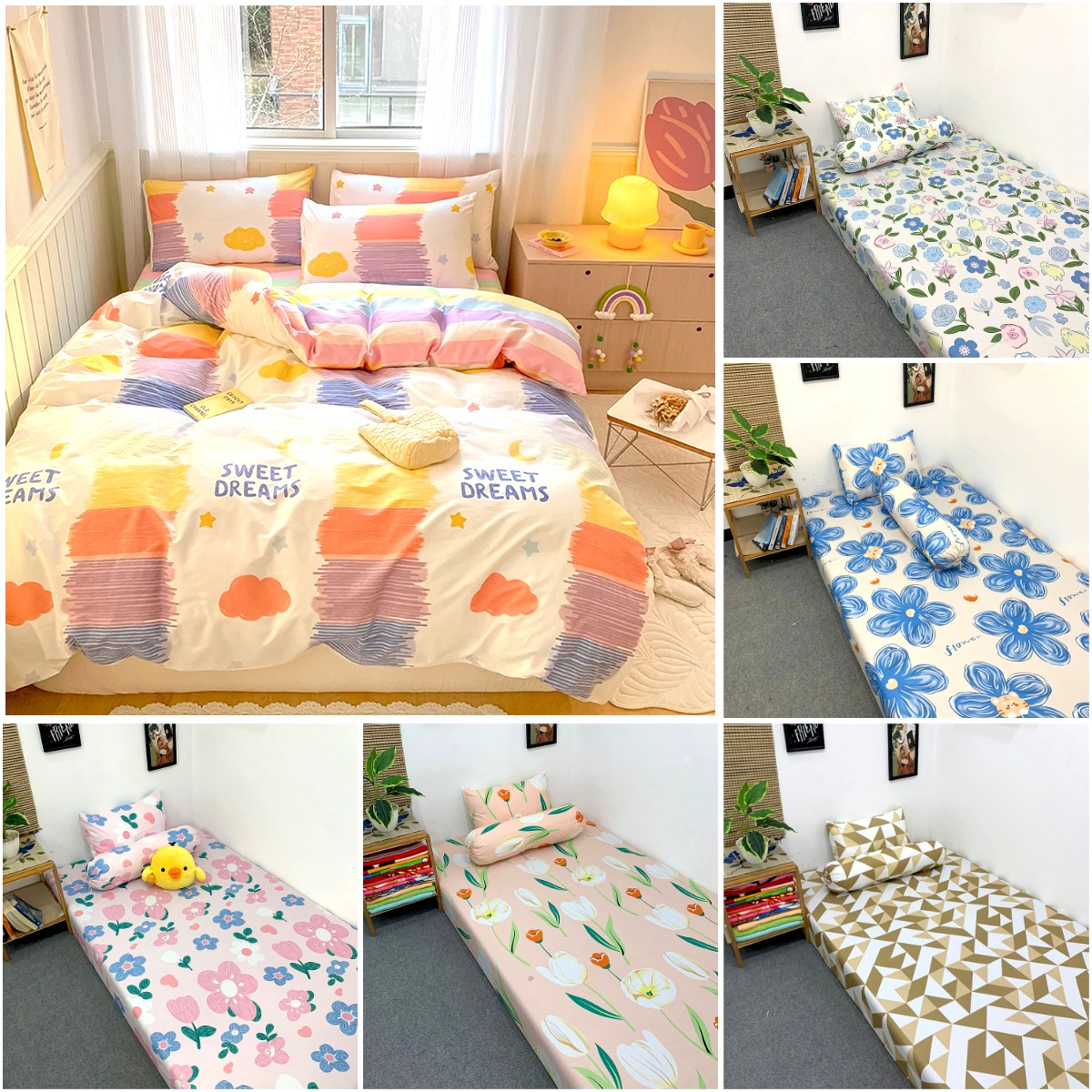 SPREI TINGGI 30 cm / SPREI SEPREI MOTIF AESTHETIC UKURAN 180x200 160x200 140x200 120x200 90x200 SPREI ANTI GESER SUDUT KARET