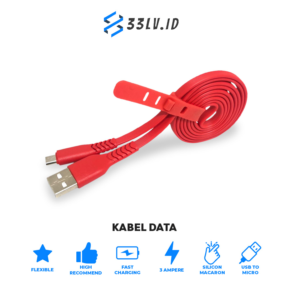 【33LV.ID】 KM08 - Kabel data fast charging micro charger USB android support