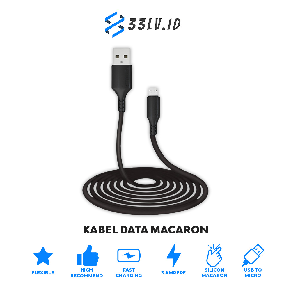 【33LV.ID】MKL-001 MACAR0N DATA BABLE/KABEL DATA MACRON V8 MICRO USB SUPPORT FAST CHARGING