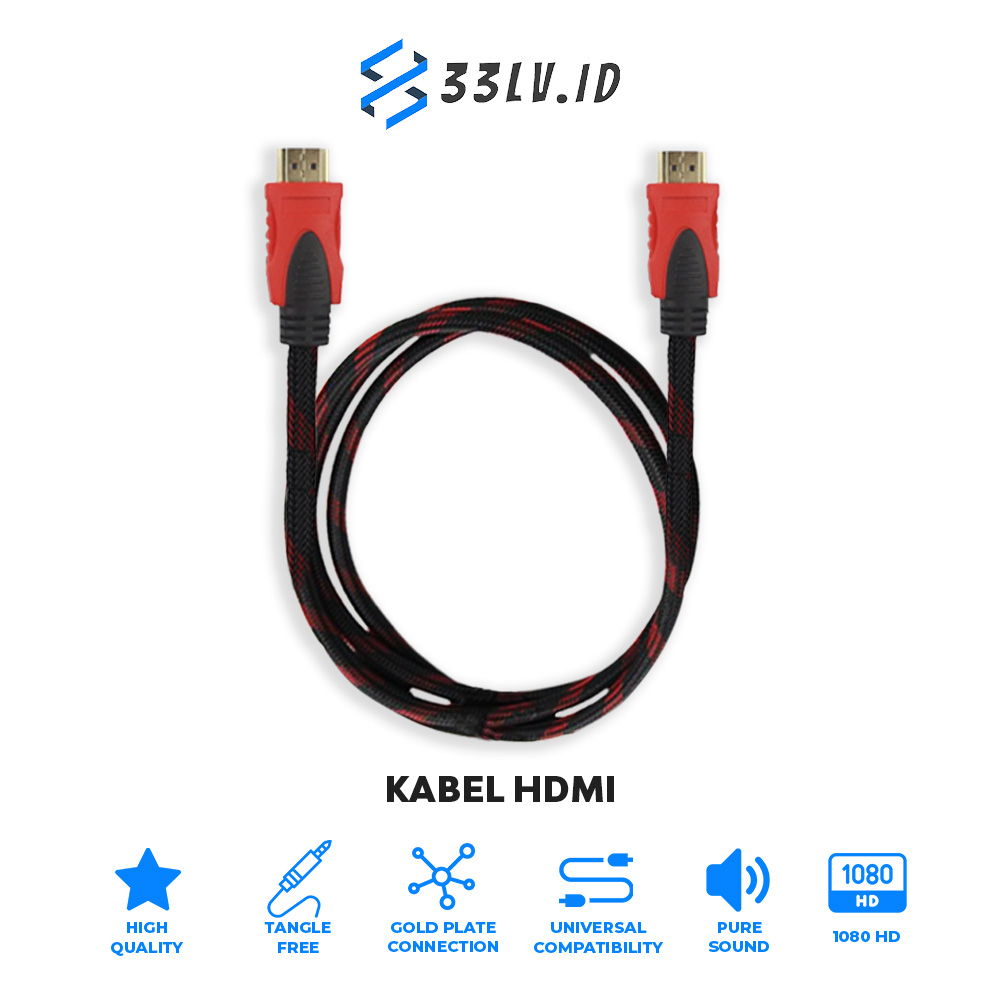 【33LV.ID】Kabel HDMI KM09 1.5M  Full HD 1080P Laptop Ke Tv V1.43D HQ High Quality