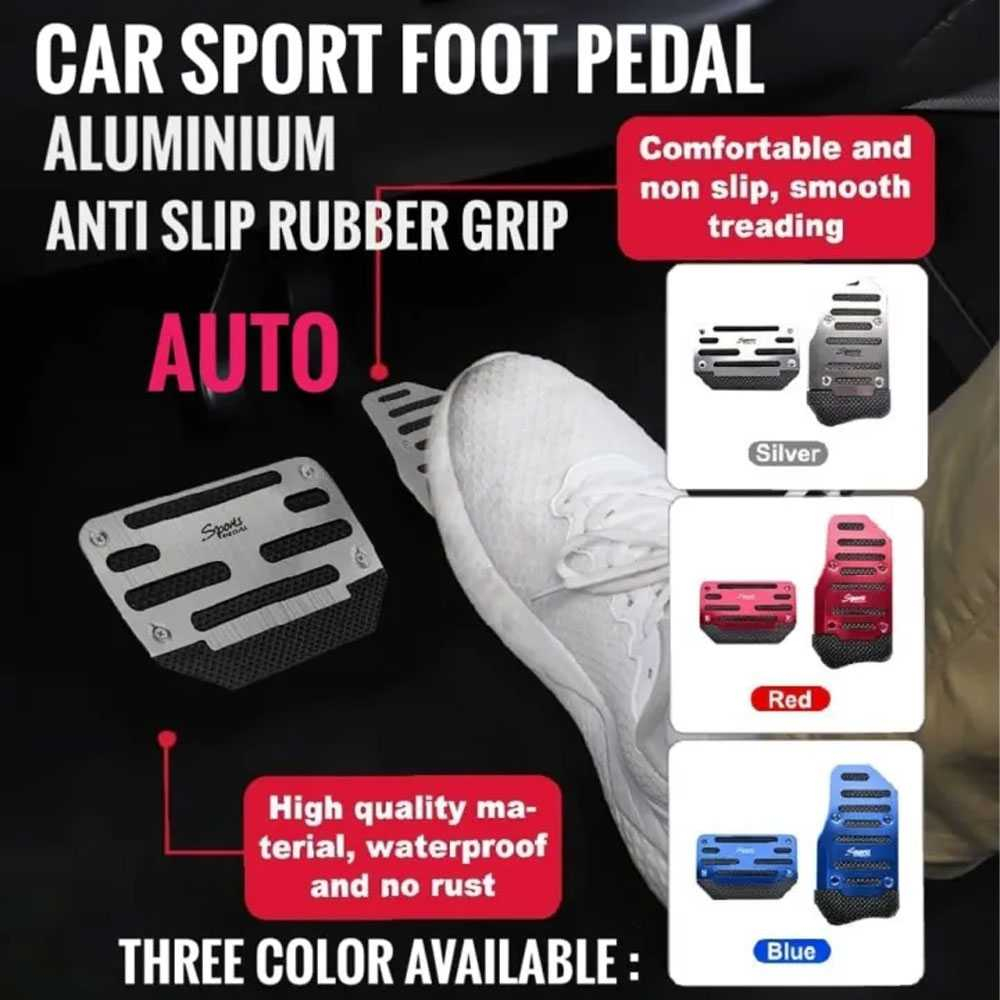 Cover Gas Rem Mobil Otomatis Foot Pedal Universal Cover Anti Slip Material Alumunium Karet Berkualitas