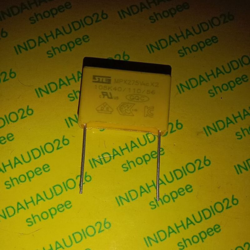 STE 105 275v mkm kaki 23mm 105k 275 v 1uf kapasitor capasitor mpx mkt bukan 400v bukan 250v