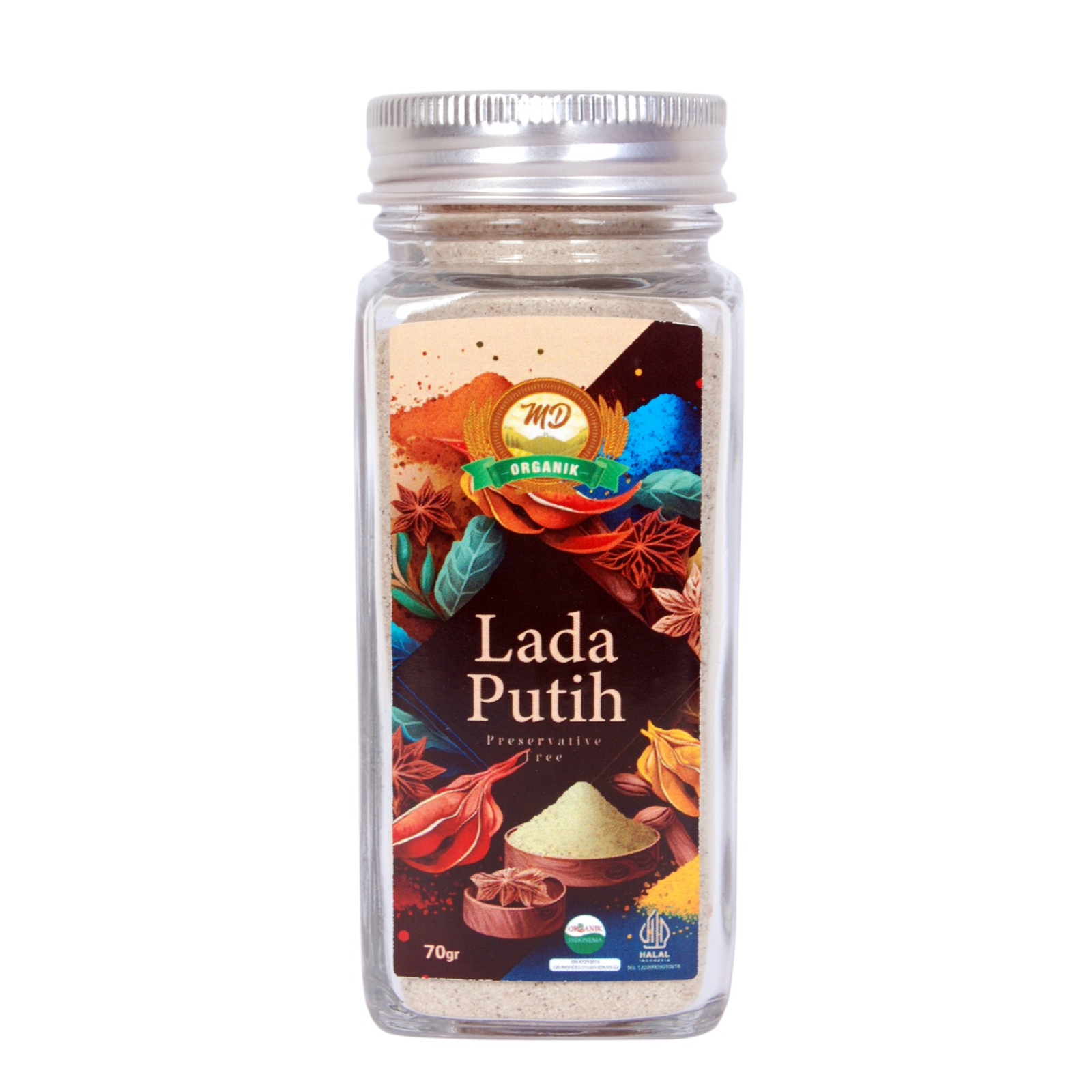 

MD Organic White Pepper/ Lada Putih Organik 70gr