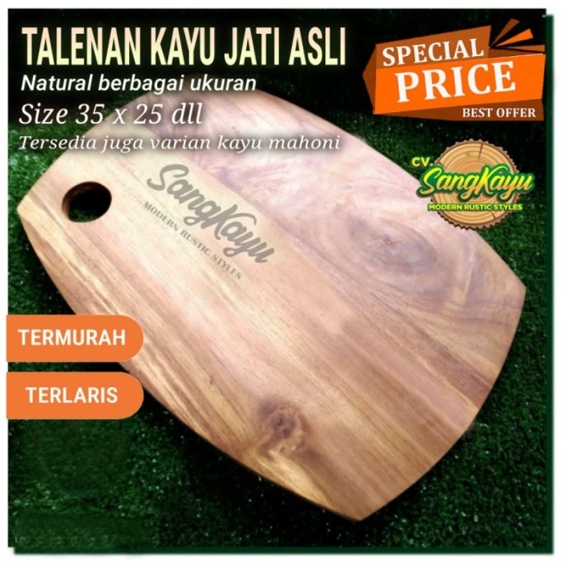 Talenan kayu jati 25x35 cm Teak Wood cutting board bukan jati belanda