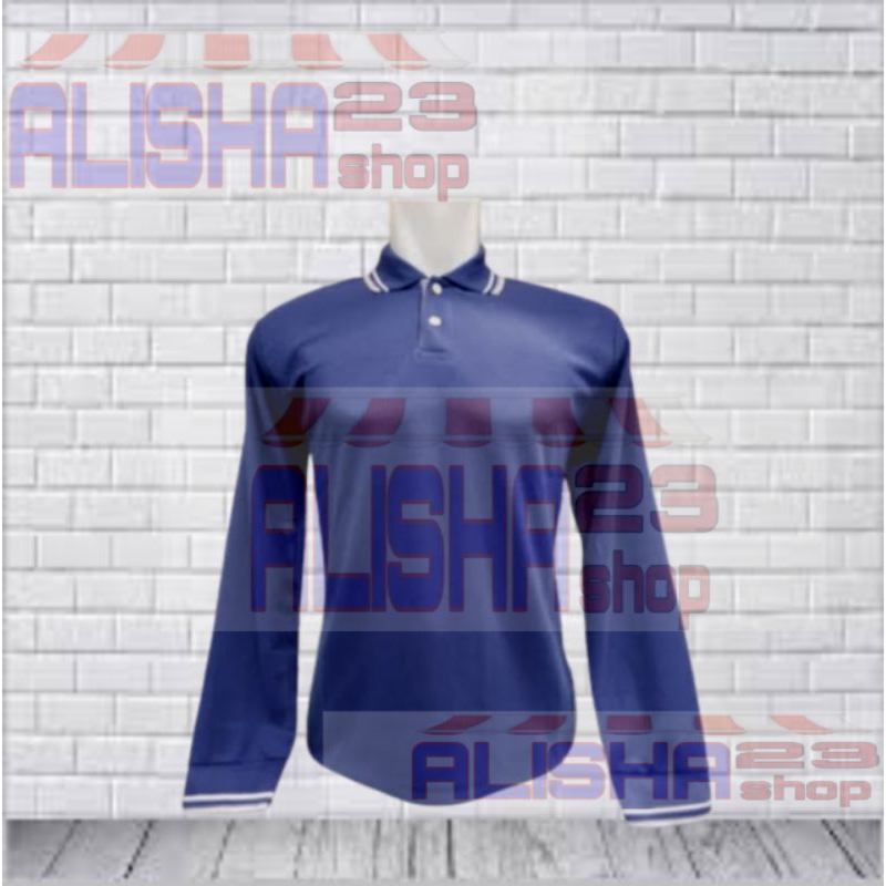 Kaos kerah Jumbo lengan panjang/ baju berkerah tangan panjang pria wanita big size/ kaos kerah 3xl p