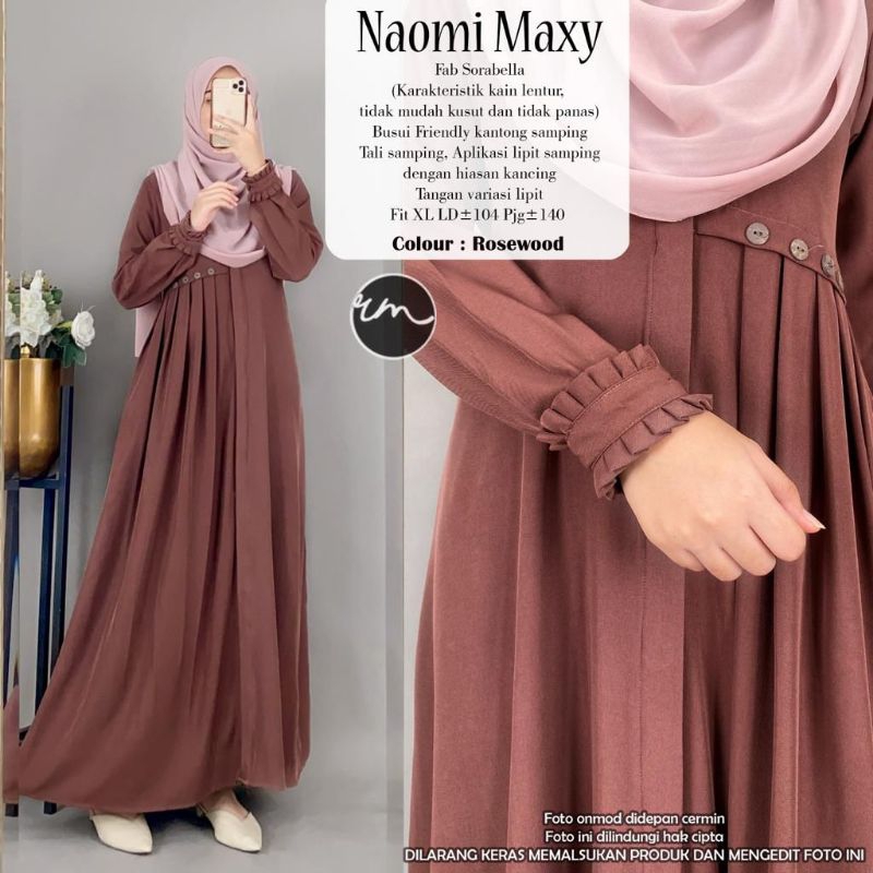 Handayanishop26 || NAOMI MAXY ORIGINAL BY RATU MULABESS fit XL Ld 104 cm gamis maxy polos
