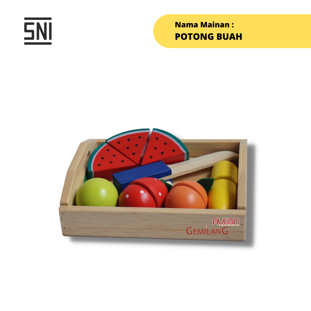 MAINAN EDUKASI ANAK / MAINAN KAYU / APE PAUD - POTONG BUAH