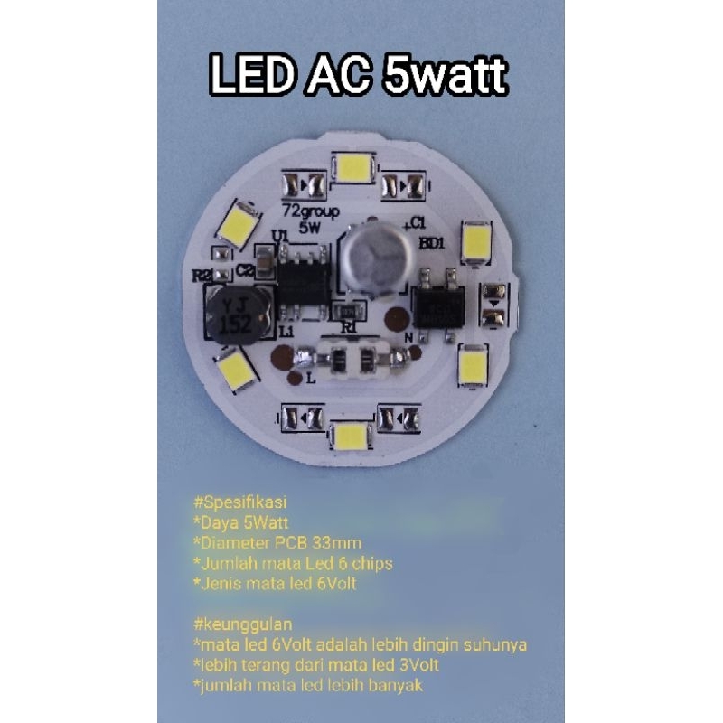 mesin lampu led AC 5watt