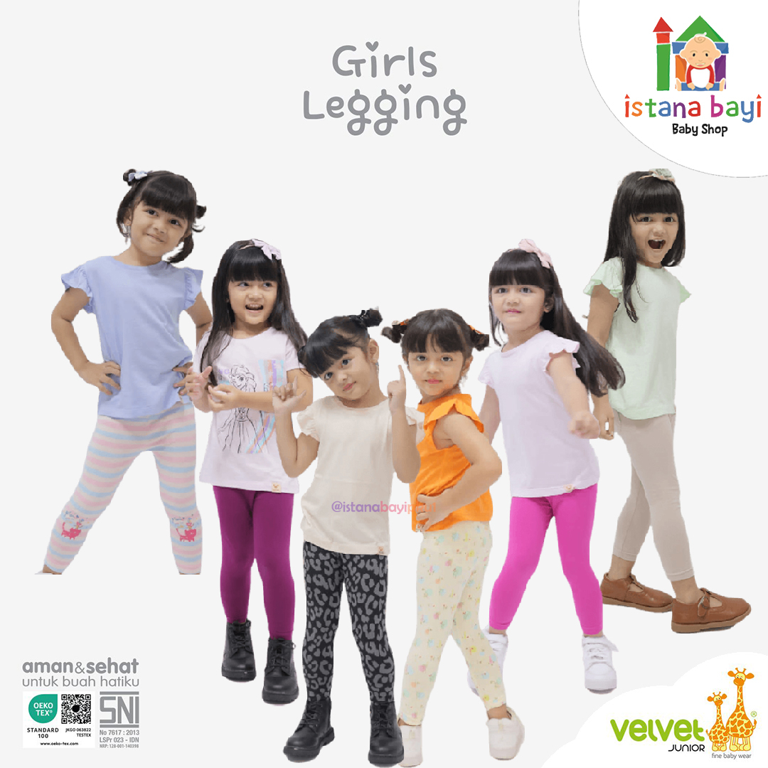 Velvet Junior Legging Anak  Motif Girl 2-5 Tahun / Legging Bayi