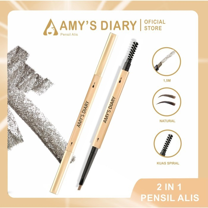 [PAKET HEMAT] Amy's Diary BPOM Eye Makeup Set Eyeshadow Eyebrow Gold Eyeliner Maskara Waterproof 4 In 1