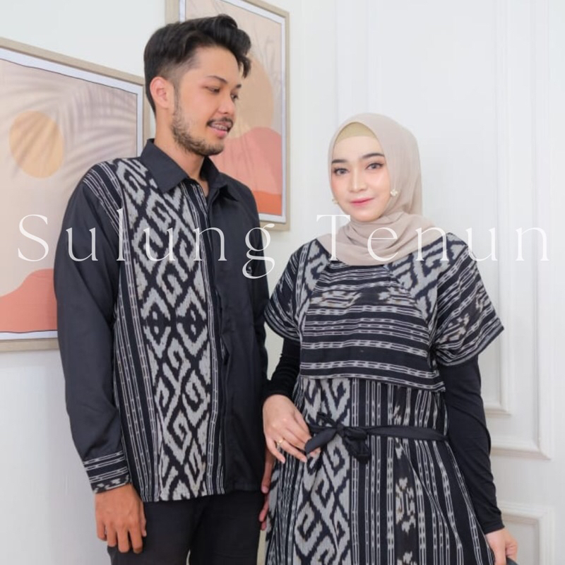 ONE SET CUOPLE TENUN TROSO/set baju couple tenun Troso/baju pria tenun Troso/baju wanita tenun Troso