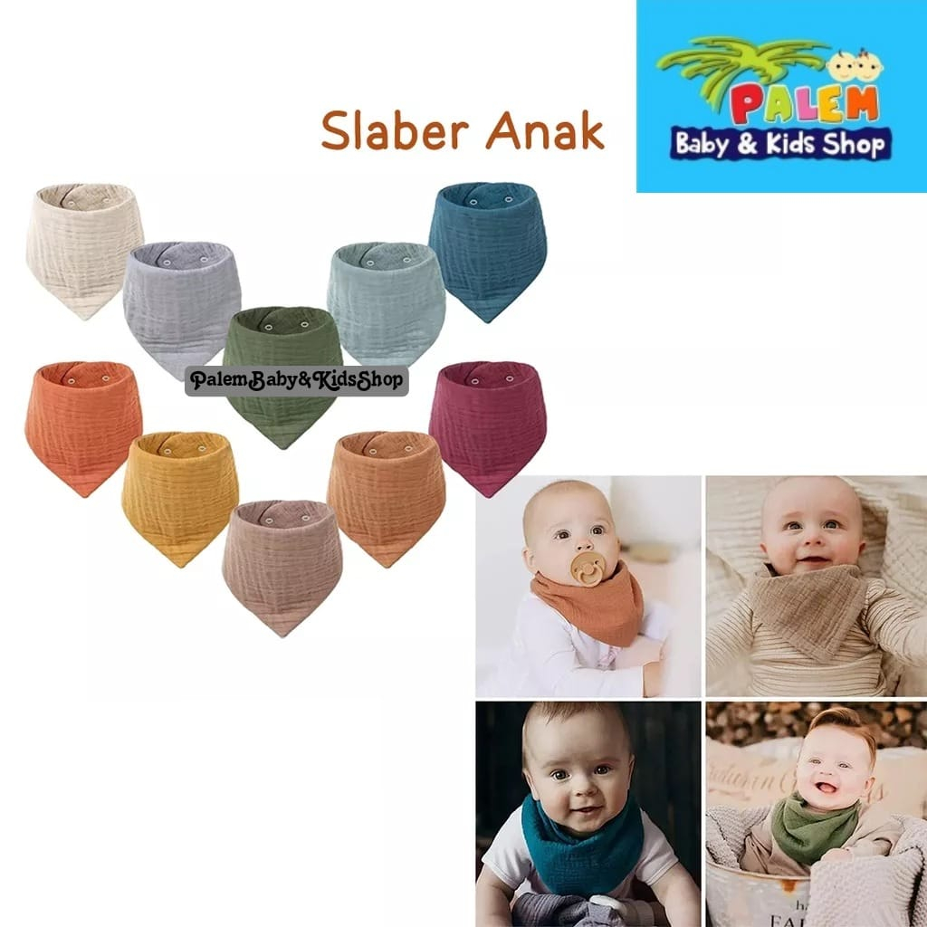 Bib Anak Muslin Segitiga Bib Muslin Bayi Slabber Bayi CarterLv / Celmek