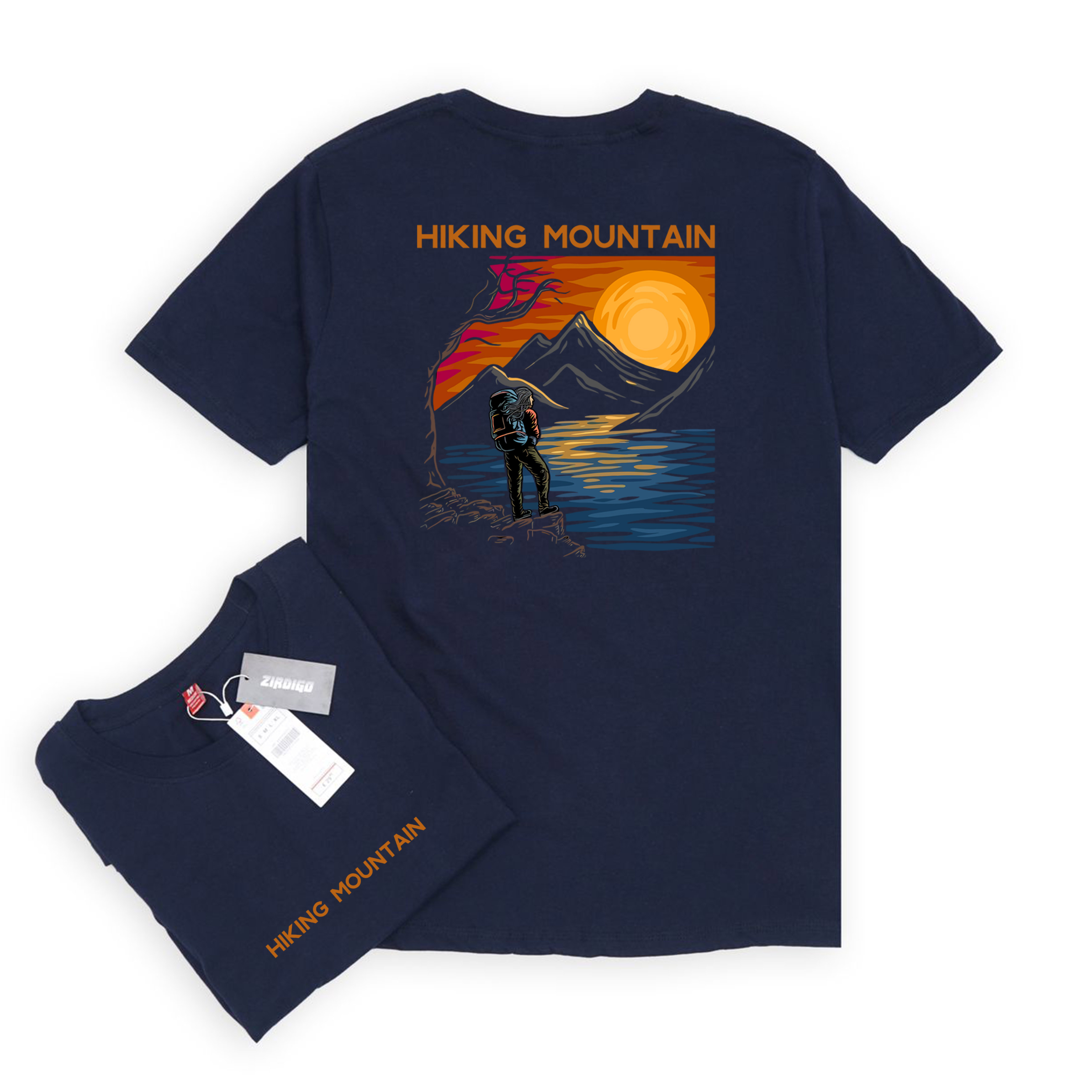Zirdigo Kaos Distro Hiking Mountain debe Lengan Pendek Print Quality Baju Pria-1