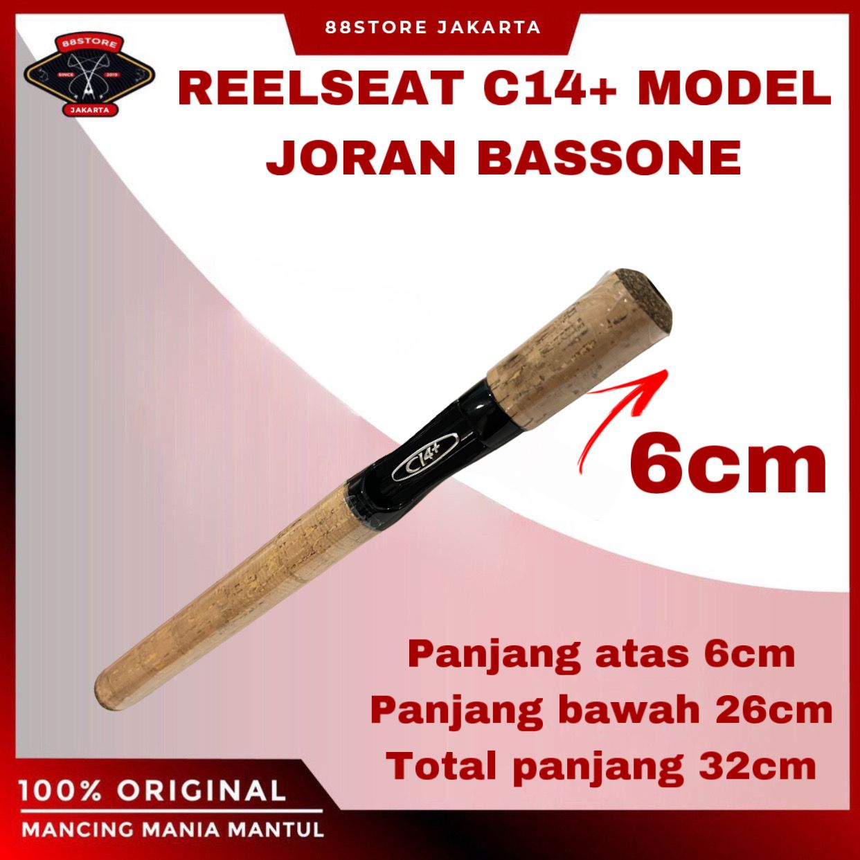 88storejakarta reelseat c14 model joran bass one set cork