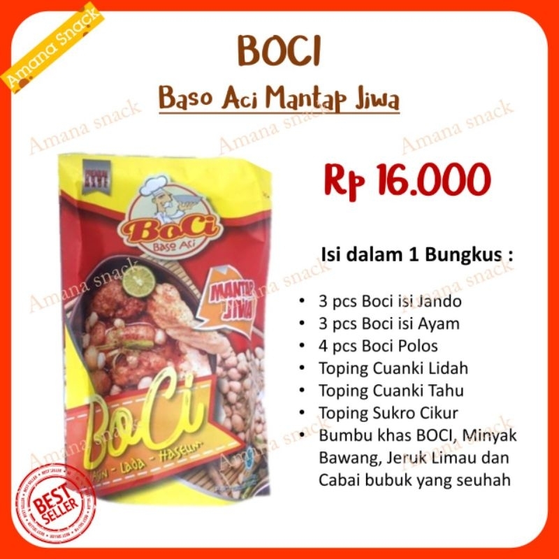 BOCI Baso aci mantap jiwa, Geprek, white curry, korean spicy  toping cuanki lidah tahu sukro cikur empod pedas siomay goreng  dan Cuanki boci