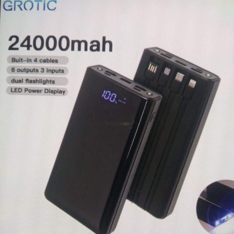 grotic powerbank 24000 mah 6 output 3 input 2.1 A power bank GY60