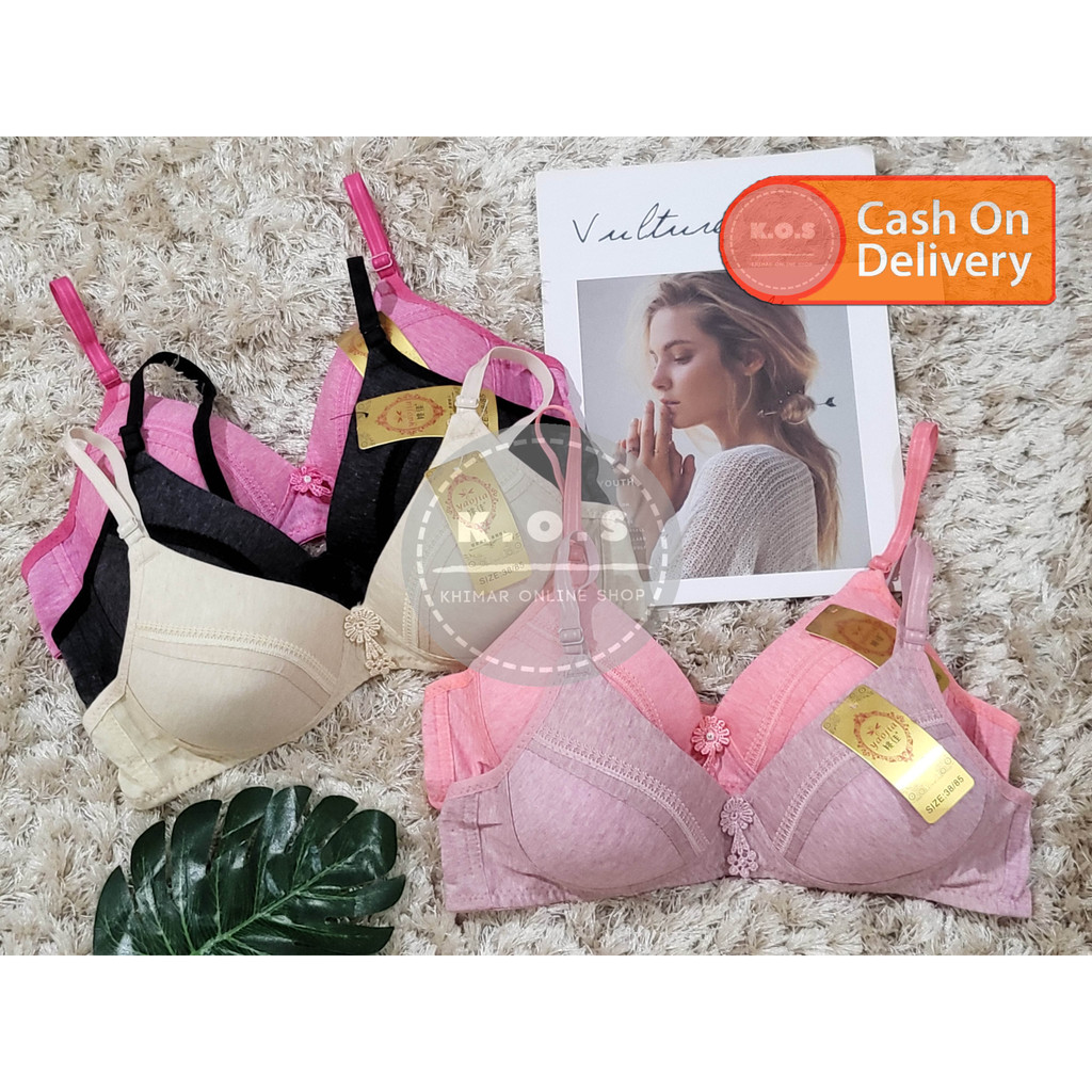 Bra Bh Wanita Busa Tipis Bahan Kaos Size 34-38