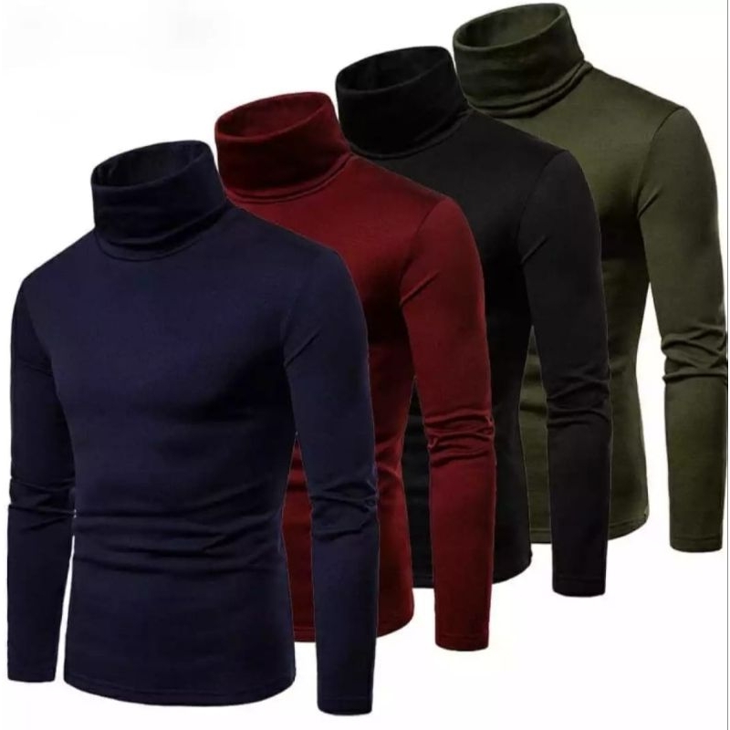 KAOS RIB TURTLENECK PREMIUM/LEHER TINGGI/KERAH BERDIRI